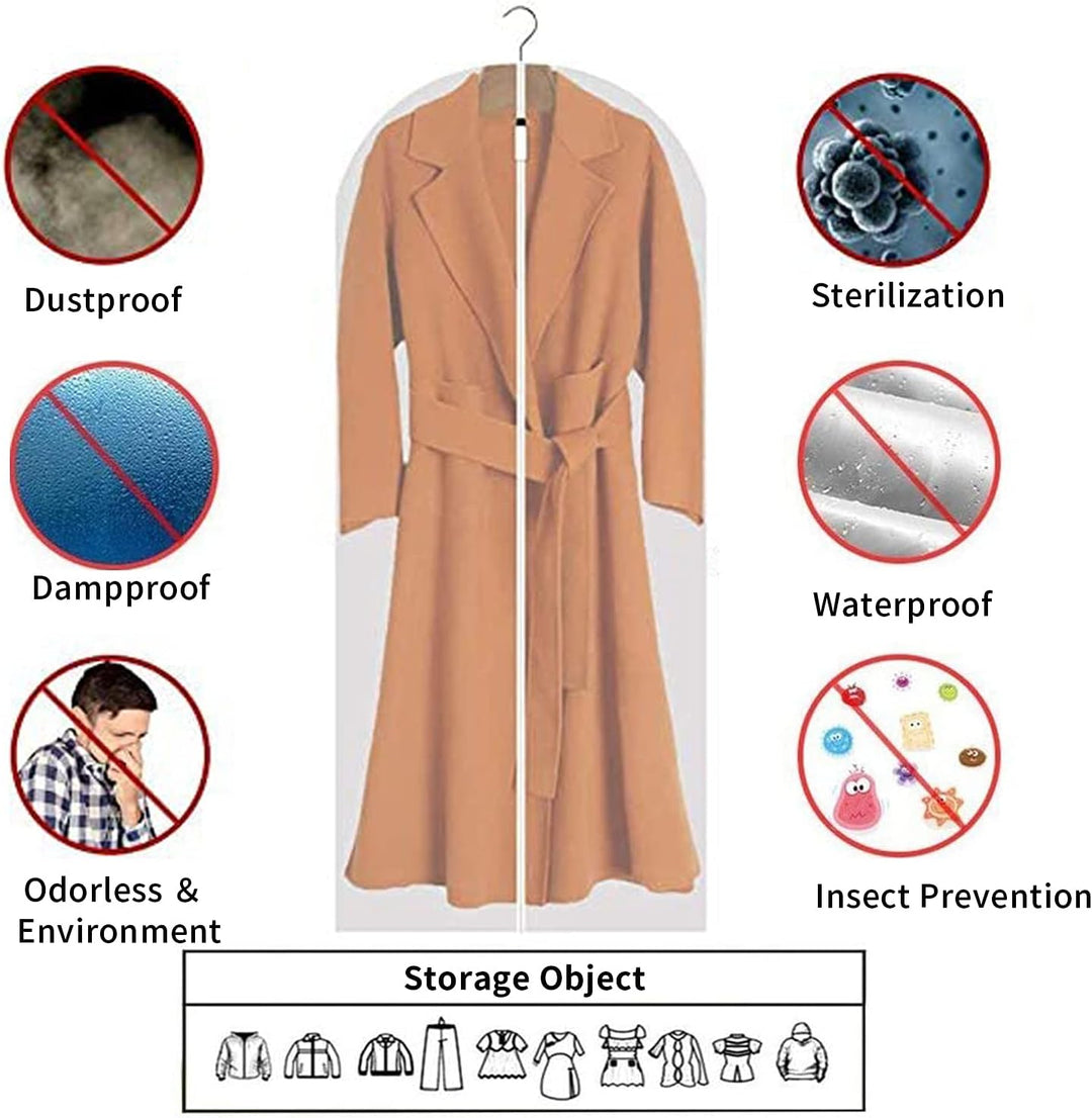 Tiszta PEVA Ruhatároló Táskák – 12 Darab Porálló Ruhavédők – 1+1 INGYEN