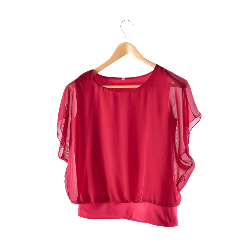 Hölgyek Chiffon blúz volános ujjakkal – Ariana