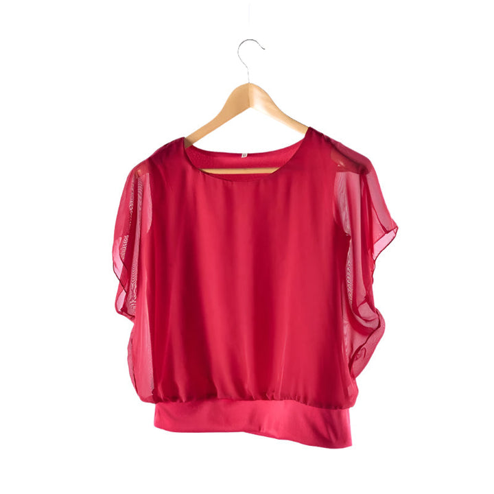 Hölgyek Chiffon blúz volános ujjakkal – Ariana