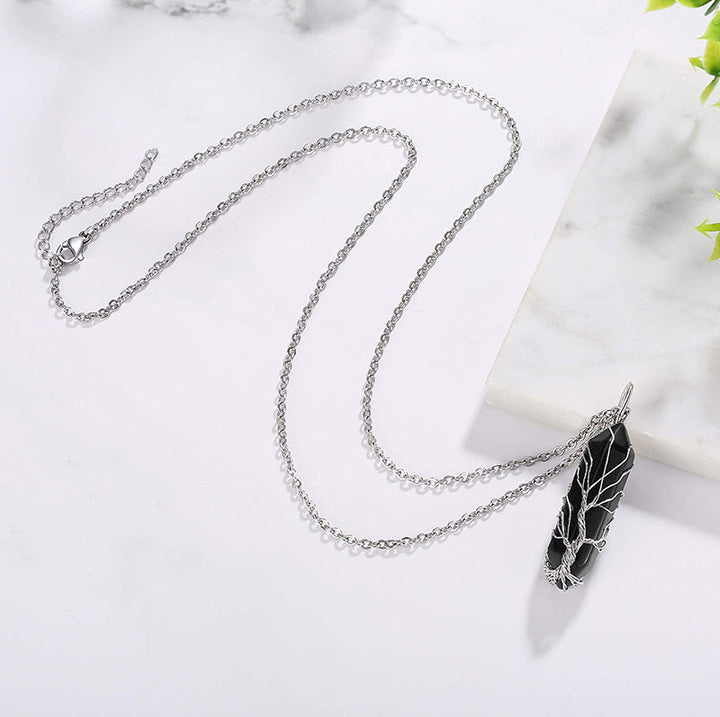 Elegáns Kristály Életfa Drágakő Nyaklánc - Elara