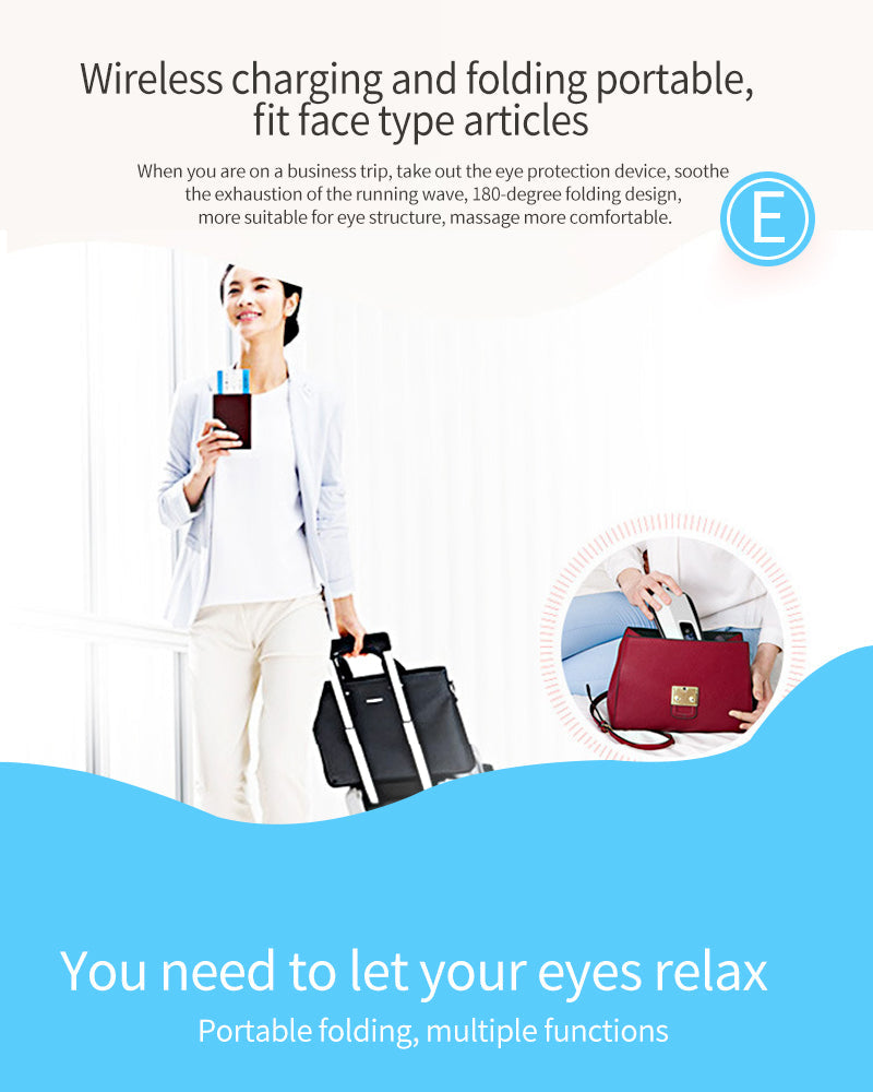 Szemmasszázs készülék - Légnyomás, rezgés és meleg kompresszió Bluetooth zenével