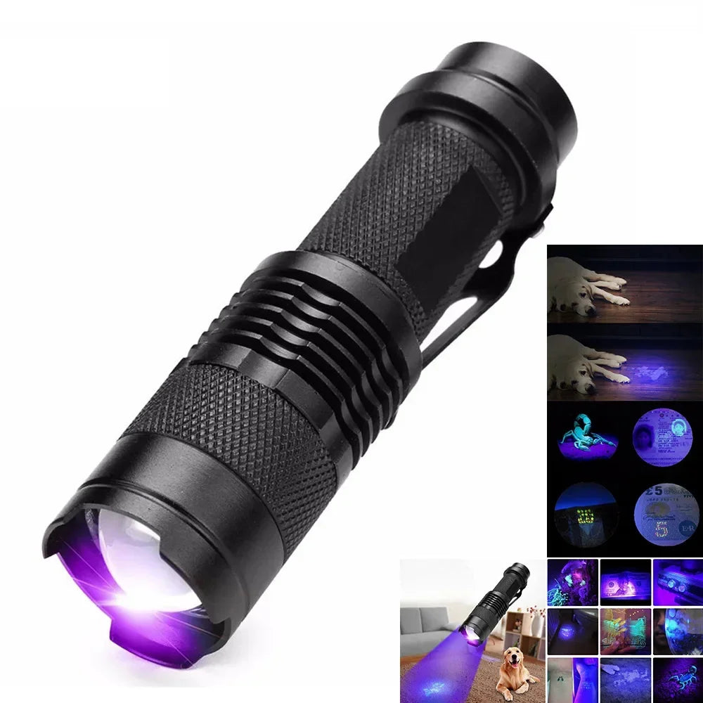 LED UV ZSEBLÁMPA - ULTRAVIOLÁT INSPEKCIÓS LÁMPA HÁZI ÁLLAT VIZELET PONTOK ÉS FOLT DETEKCIÓJÁHOZ