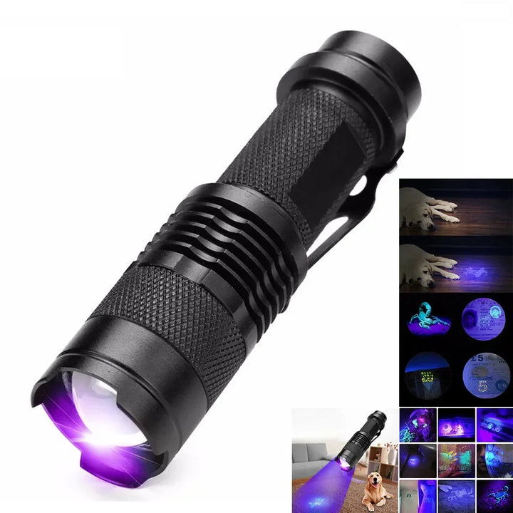 LED UV ZSEBLÁMPA - ULTRAVIOLÁT INSPEKCIÓS LÁMPA HÁZI ÁLLAT VIZELET PONTOK ÉS FOLT DETEKCIÓJÁHOZ
