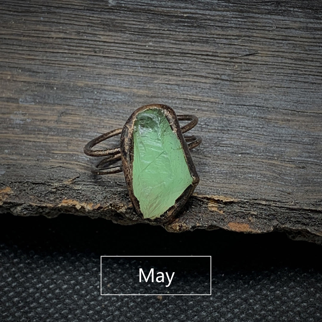 Természetes Nyers Születési Kő Gyűrű - Selina