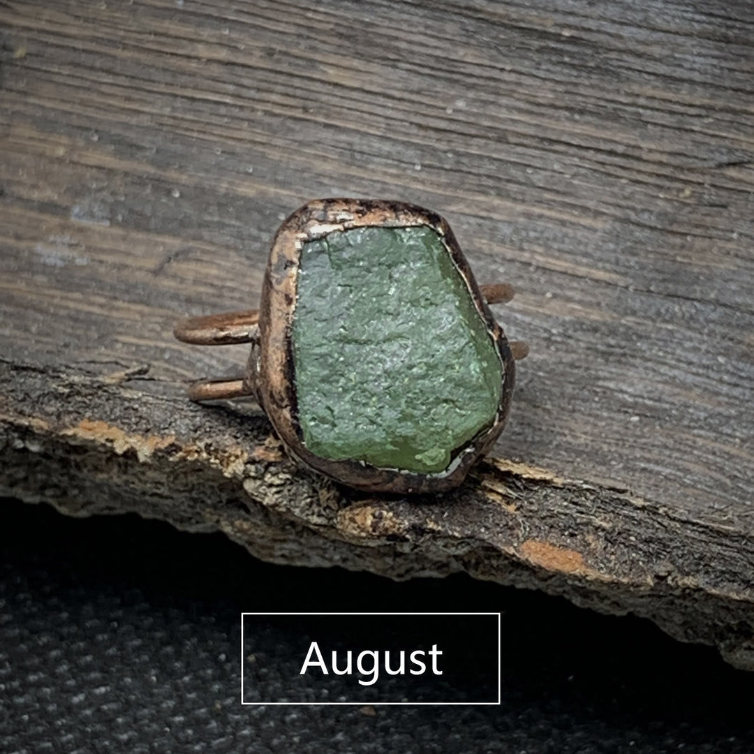 Természetes Nyers Születési Kő Gyűrű - Selina