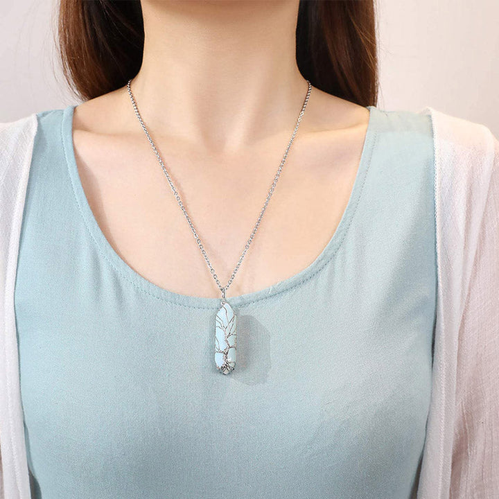 Elegáns Kristály Életfa Drágakő Nyaklánc - Elara