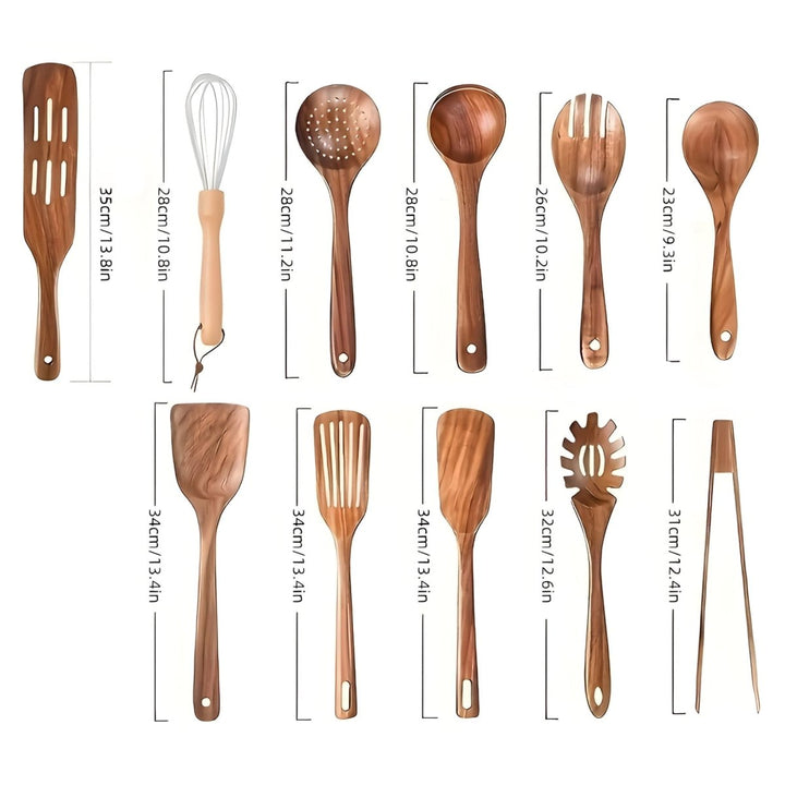 11 részes hőálló fa konyhai készlet - WoodChef