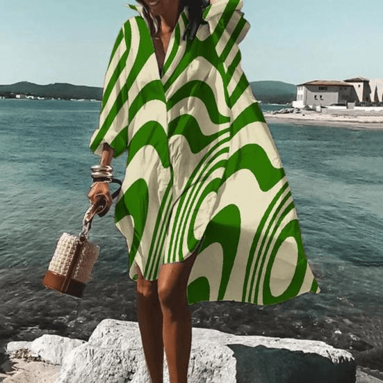 Divatos Print-Midi Ruha Egyedi Mintával - Mia Belle