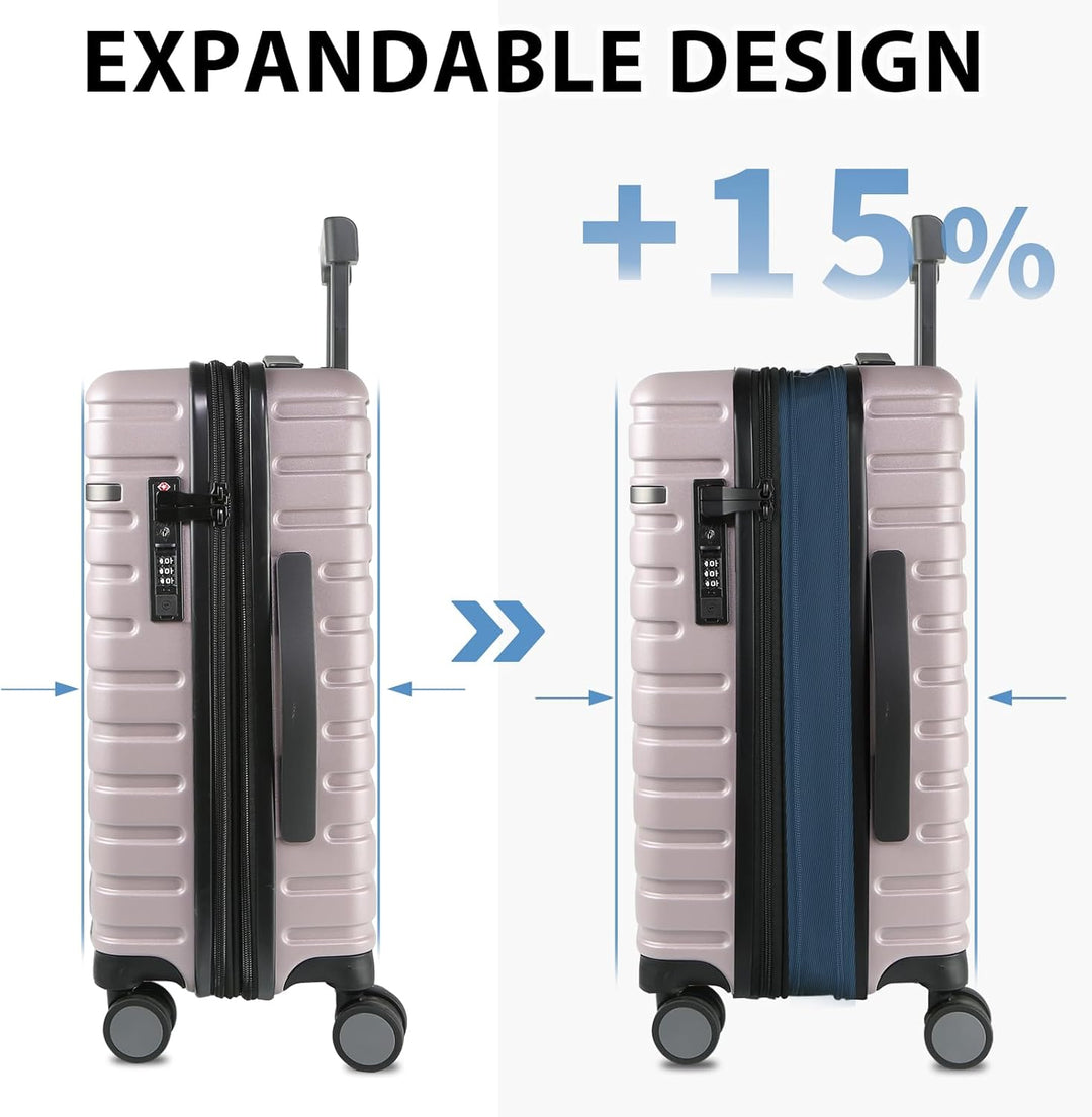 Bővíthető kemény héjú kézipoggyász görgős kerekekkel és TSA lakattal