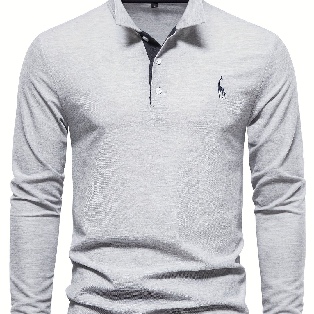 Kényelmes Férfi Polo Hosszú Ujjú