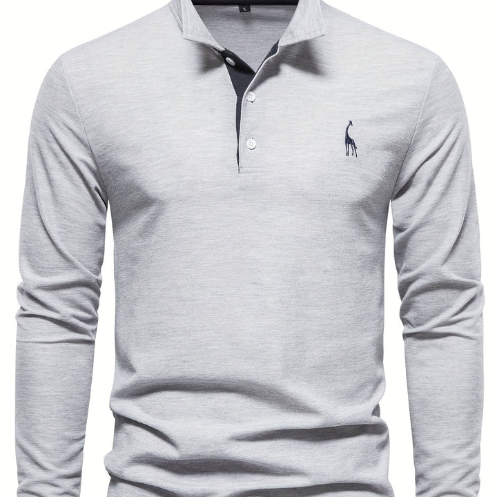 Kényelmes Férfi Polo Hosszú Ujjú
