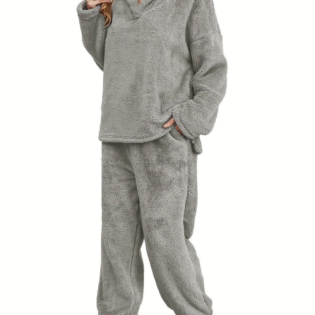 Meleg Coral Fleece Női Loungewear Szett – Fenna