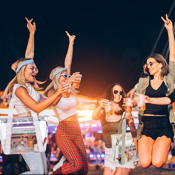 Vásárolj 1-et, és a második ingyen – Extra nagy átlátszó hálós tengerparti táska 8 zsebbel – ClearWave