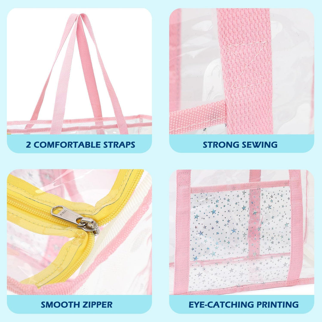 Vásárolj 1-et, és a második ingyen – Extra nagy átlátszó hálós tengerparti táska 8 zsebbel – ClearWave