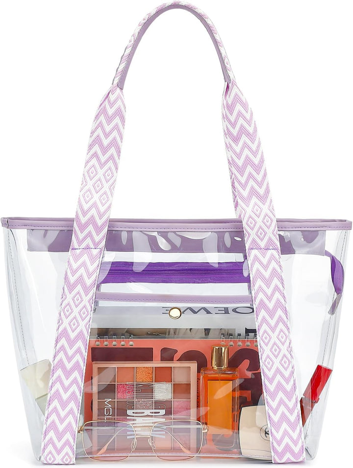 Vásárolj 1-et, és a második ingyen – Extra nagy átlátszó hálós tengerparti táska 8 zsebbel – ClearWave