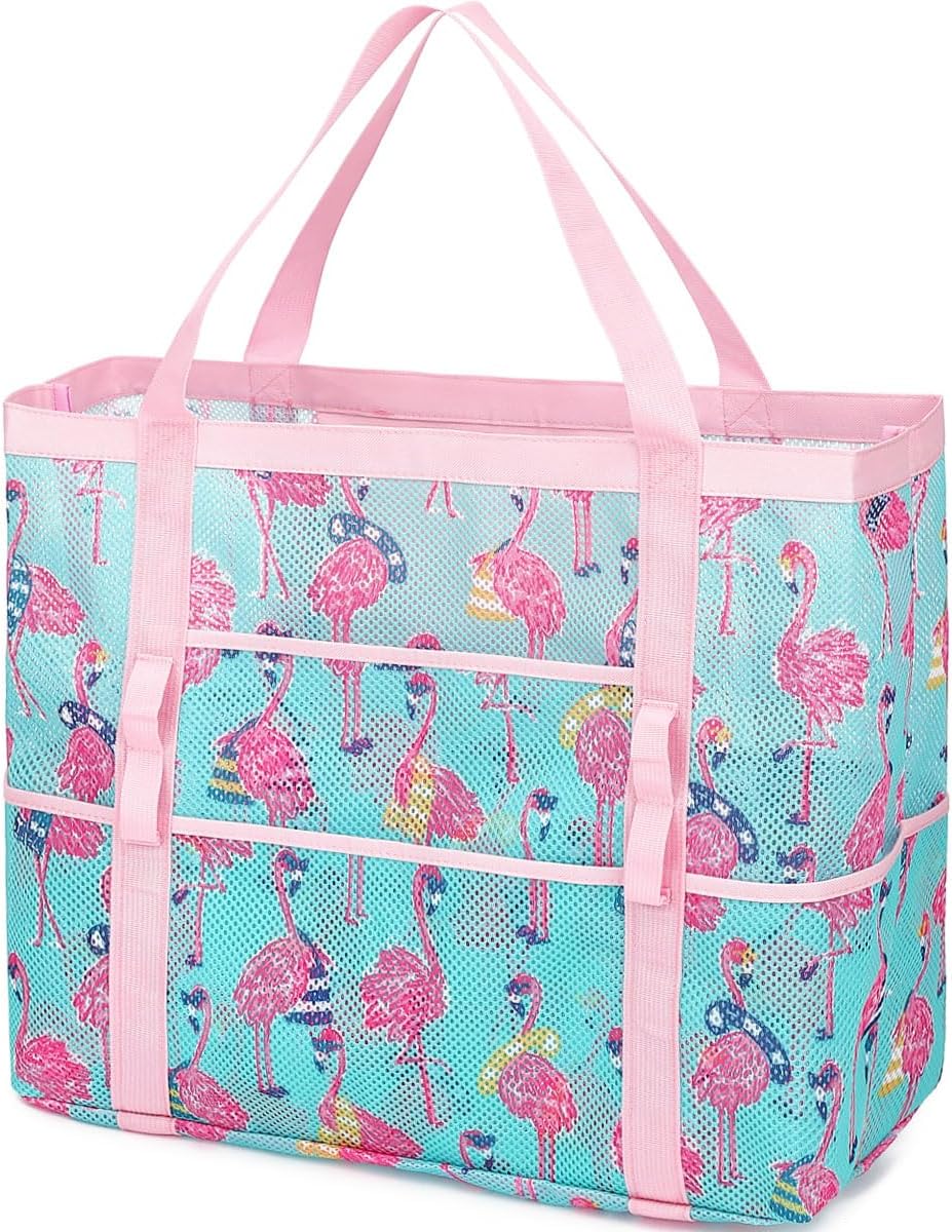 Vásárolj 1-et, és a második ingyen – Extra nagy átlátszó hálós tengerparti táska 8 zsebbel – ClearWave