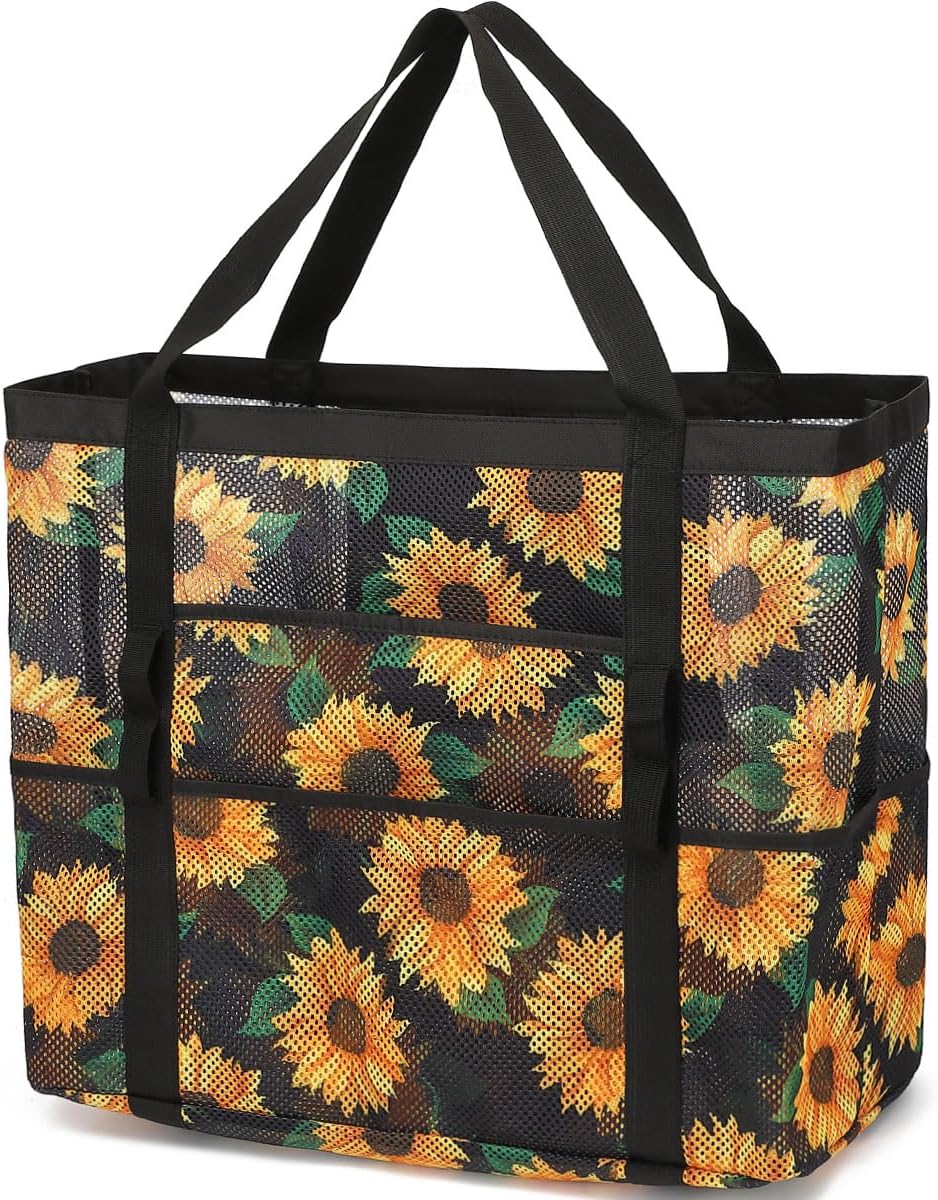 Vásárolj 1-et, és a második ingyen – Extra nagy átlátszó hálós tengerparti táska 8 zsebbel – ClearWave