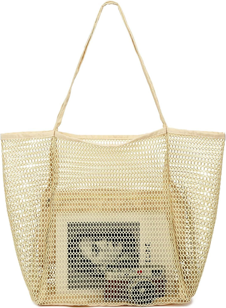 Vásárolj 1-et, és a második ingyen – Extra nagy átlátszó hálós tengerparti táska 8 zsebbel – ClearWave