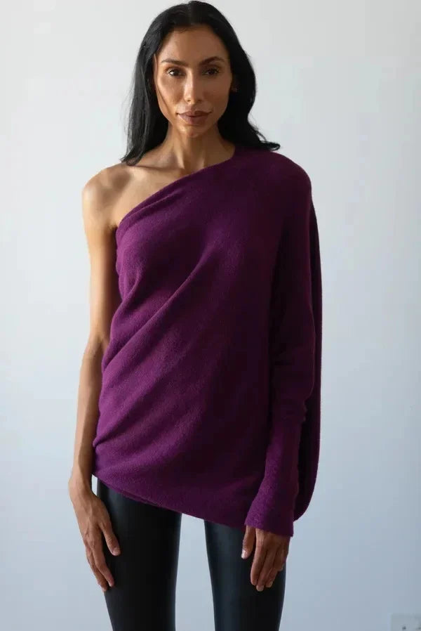 Aszimmetrikus Oversized Női Pulóver - Sophia