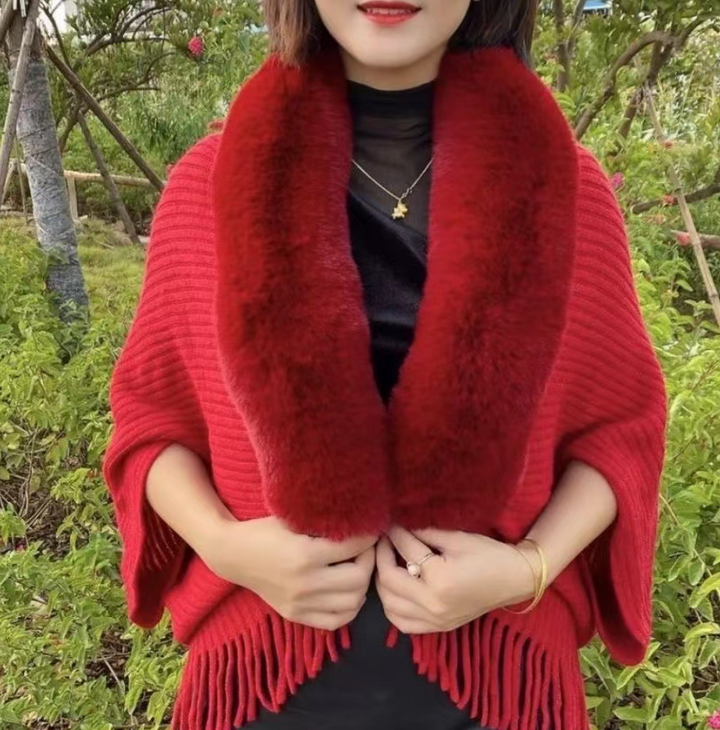 Louise Női Műszőrme Kabát – Luxus szőrmegallér | Egy Méret