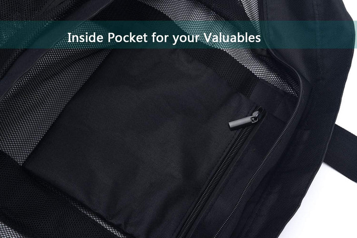 Extra-nagy hálós strandtáska cipzárral – Homokálló táska (Vásárolj 1-et, a második ingyen van)