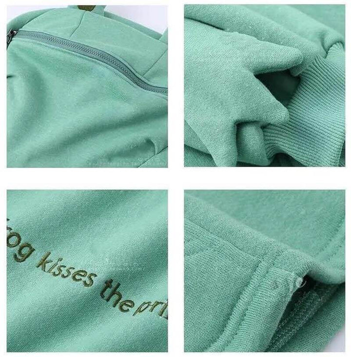 Unisex kapucnis pulóver béka mintával – Froggy