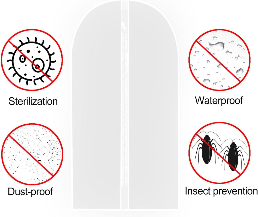 Extra-hosszú ruha- és estélyi ruházati zsák – 180 cm védőborító fogantyúkkal (Vásárolj 1-et, kapj 1-et INGYEN)