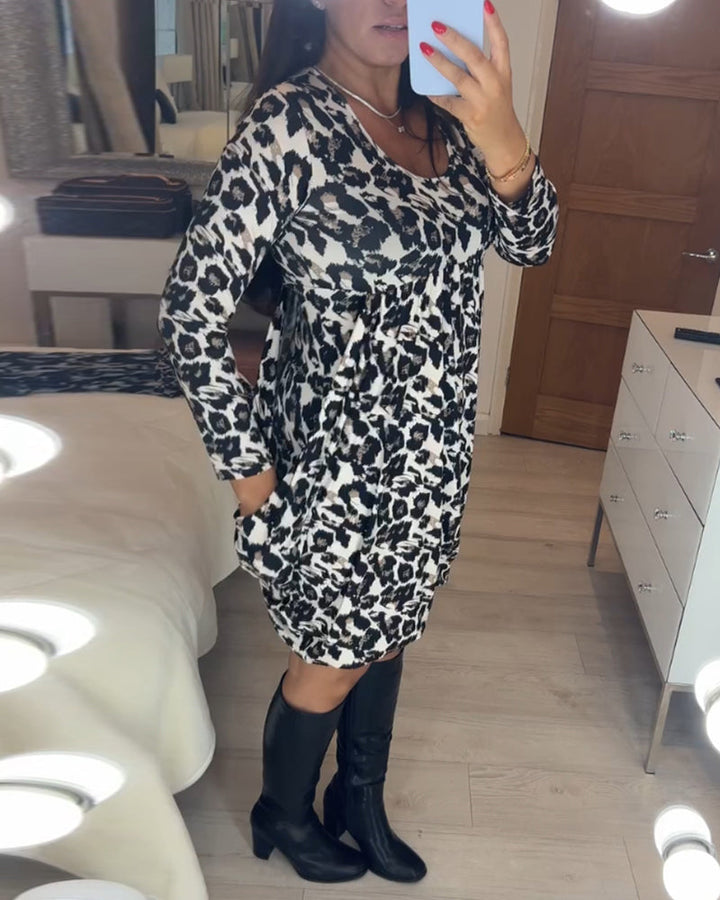 Őszi ruha leopárdmintával – Leona