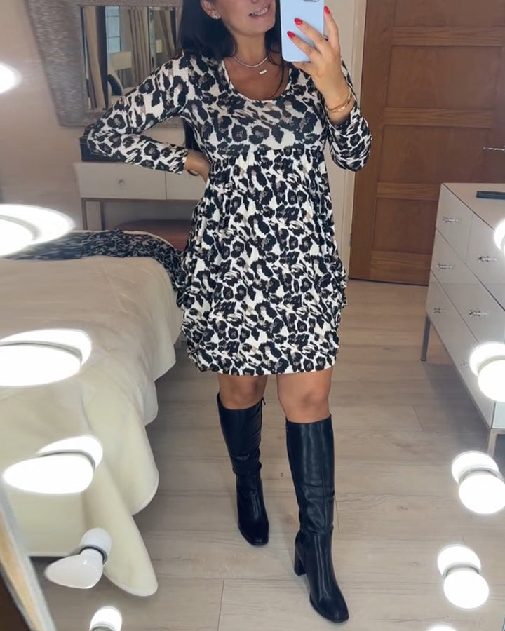 Őszi ruha leopárdmintával – Leona