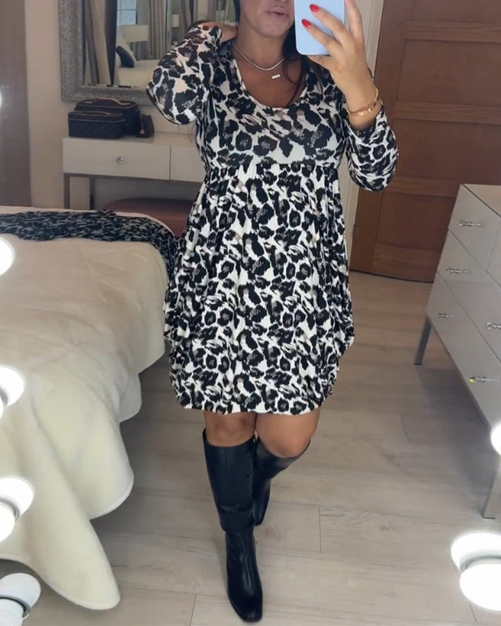 Őszi ruha leopárdmintával – Leona