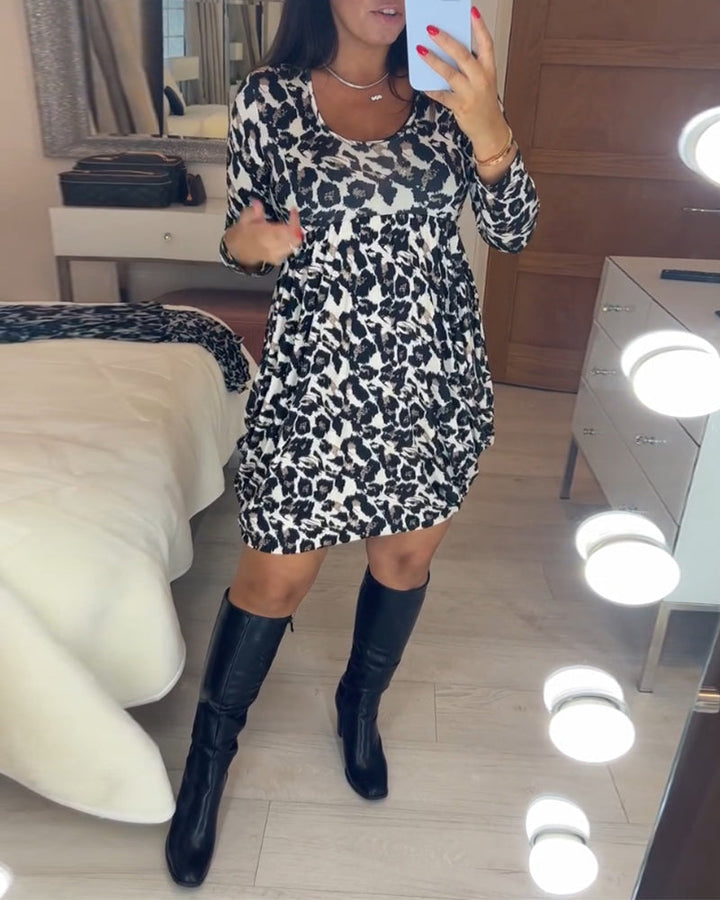 Őszi ruha leopárdmintával – Leona