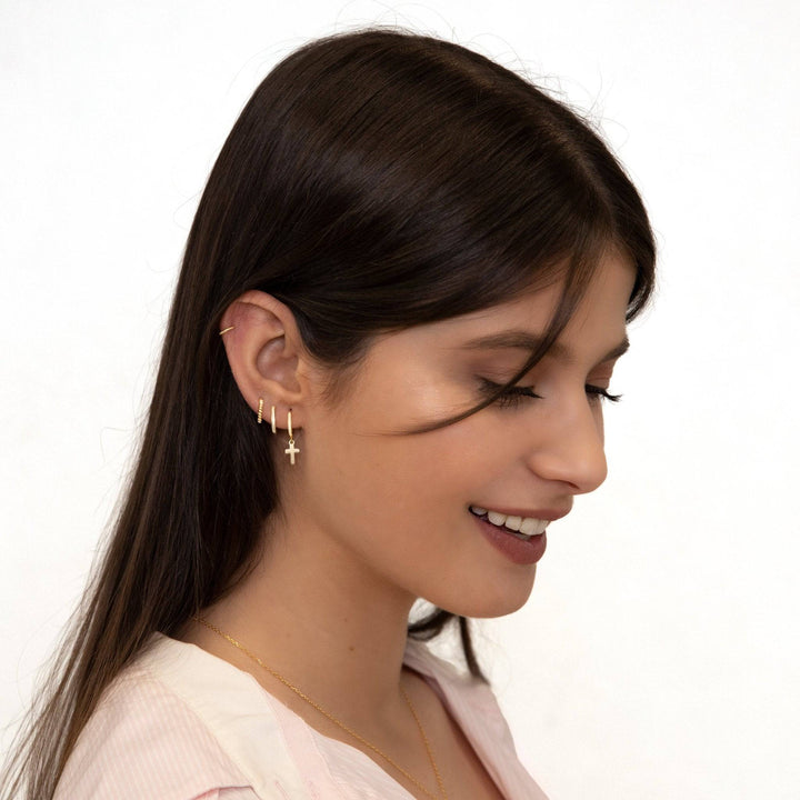 Fülbevalók kereszt medállal - Aurelia