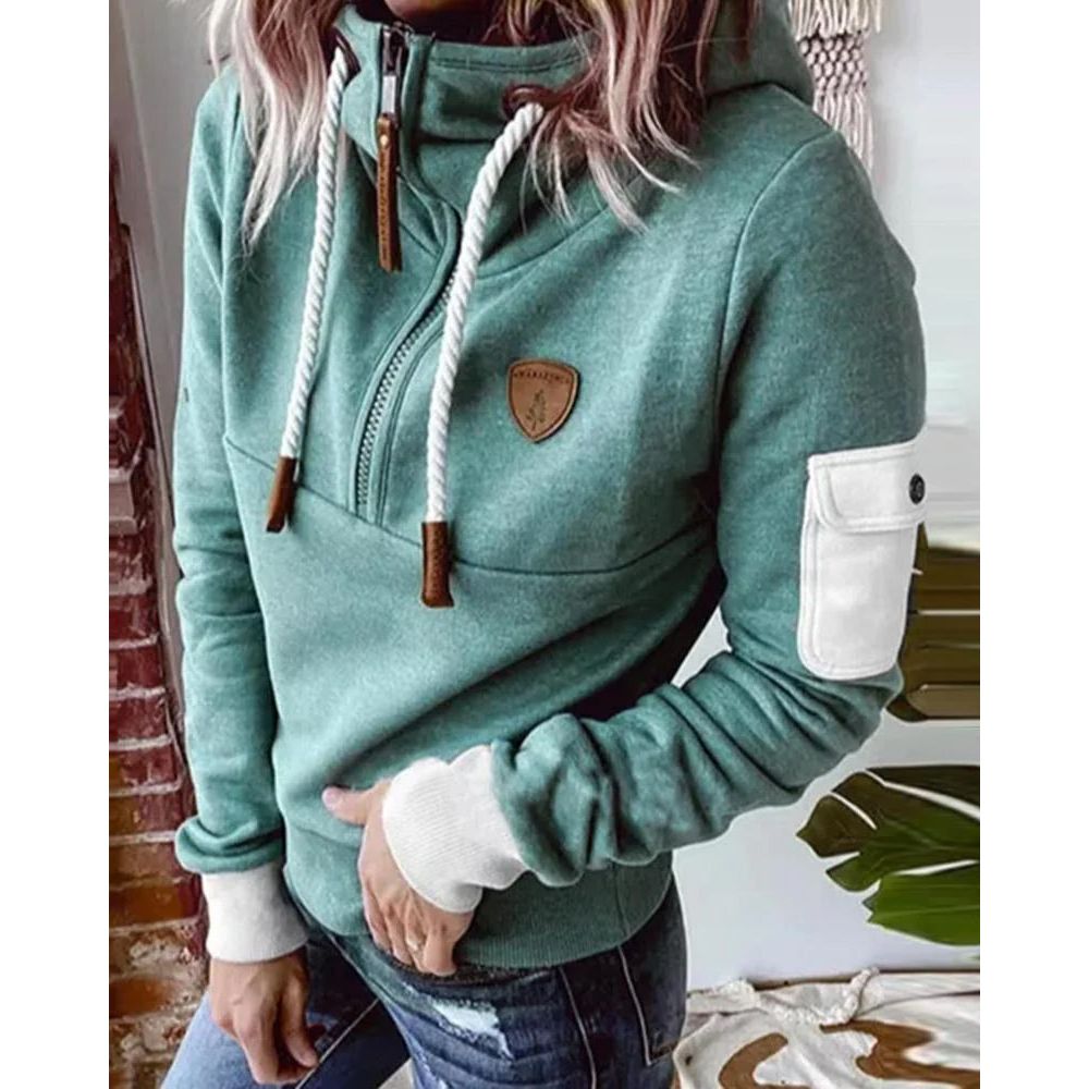 Casual kapucnis pulóver egyszínű - Luna