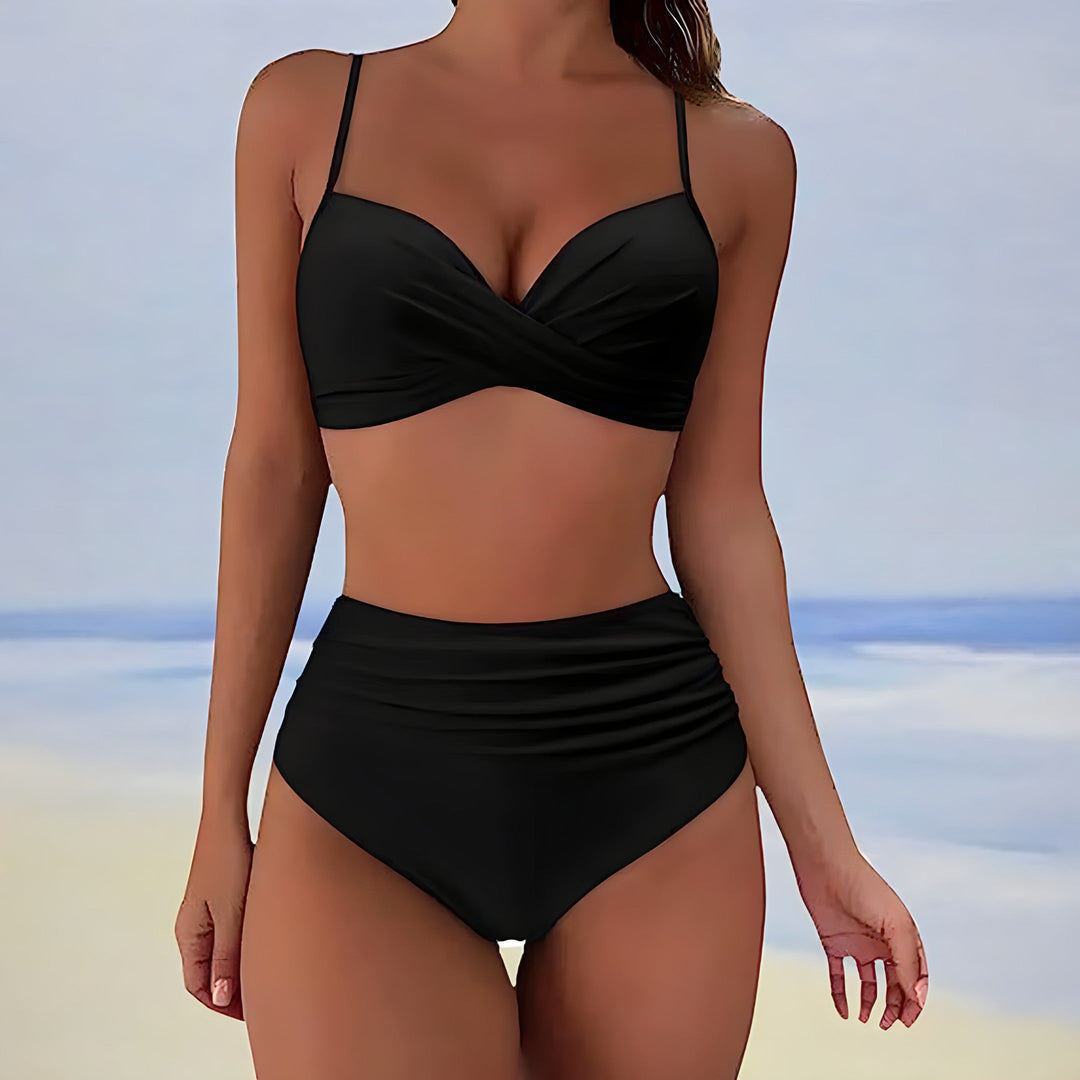 Trendi magas derekú bikini kényelmes szabással – Eula