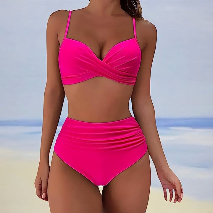 Trendi magas derekú bikini kényelmes szabással – Eula
