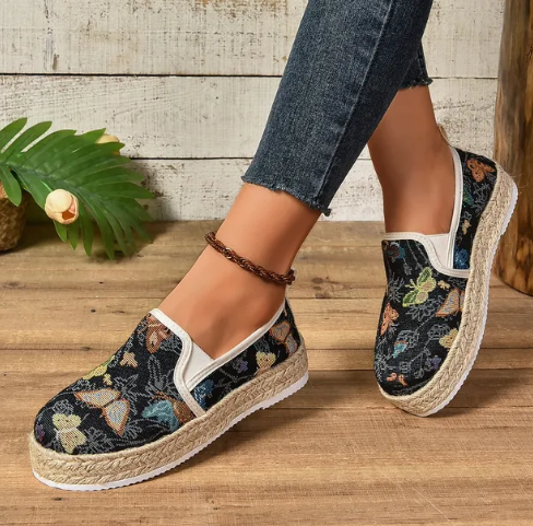 Platform Espadrilles virágmintával – Fleur