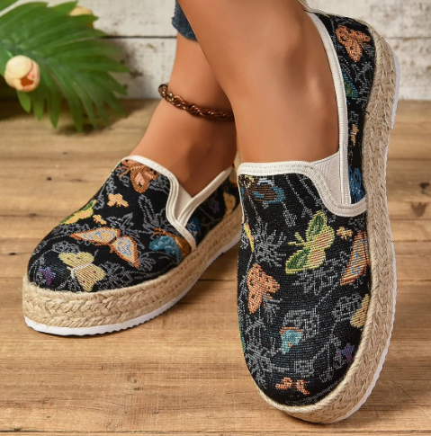 Platform Espadrilles virágmintával – Fleur