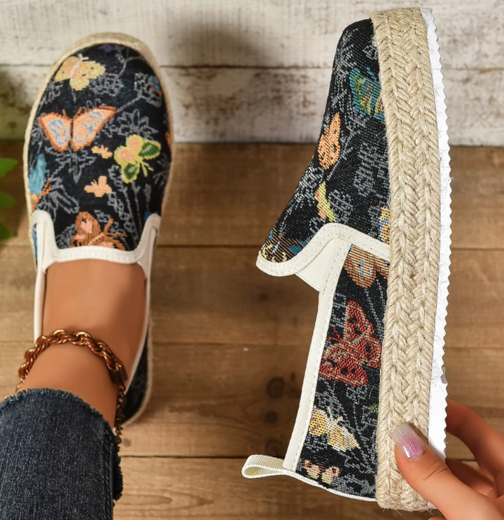 Platform Espadrilles virágmintával – Fleur