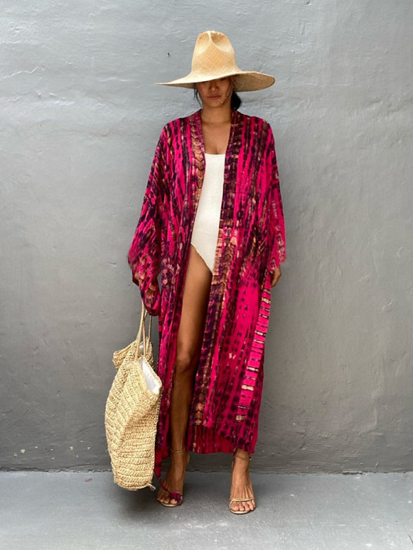 Woven kimono with tie belt – Leona