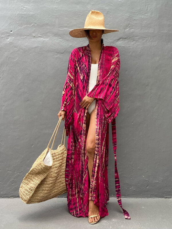 Woven kimono with tie belt – Leona