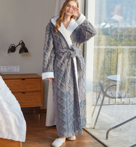 Meleg és kényelmes fleece köntös nőknek - Serena