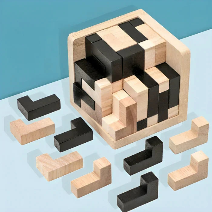 3D Fa Wooden Brain Teaser - PuzzleMaster