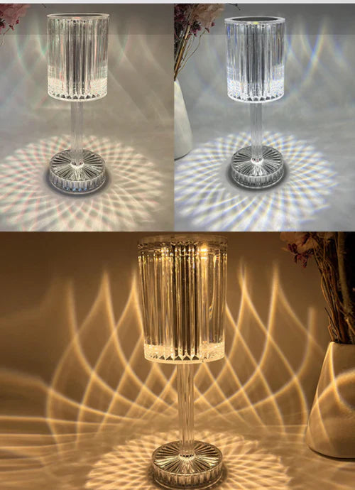 Halogén füstölt kristály asztali lámpa modern világítással - Seraphine