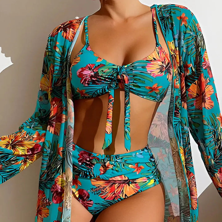 Háromrészes bikini szett magas derekú fazonnal – Yara