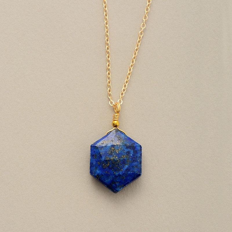 Lapis Lazuli Hexagont formáló nyaklánc - Amarielle