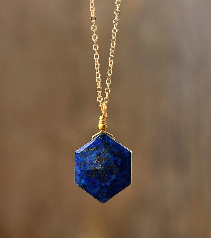 Lapis Lazuli Hexagont formáló nyaklánc - Amarielle