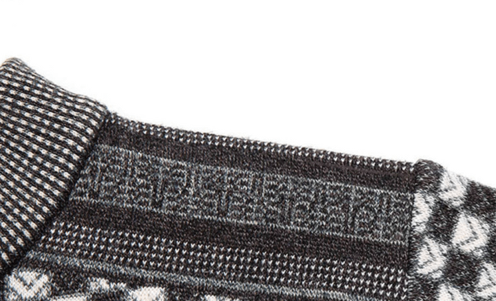 Férfi pulóver kockás kötött mintával – Fabian