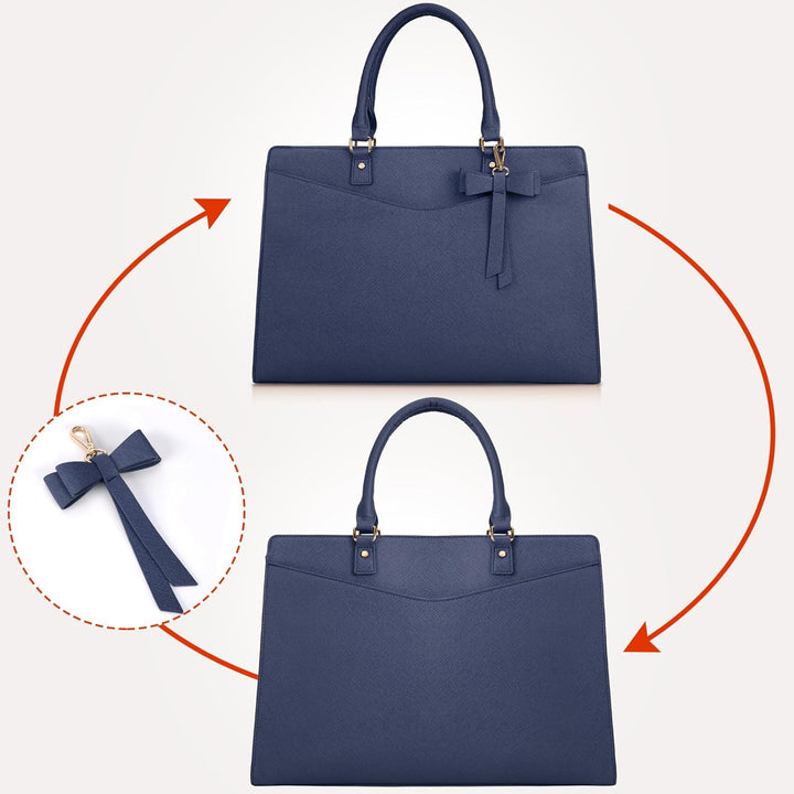 Vízálló PU bőr laptop tote táska többzsebes dizájn női számára