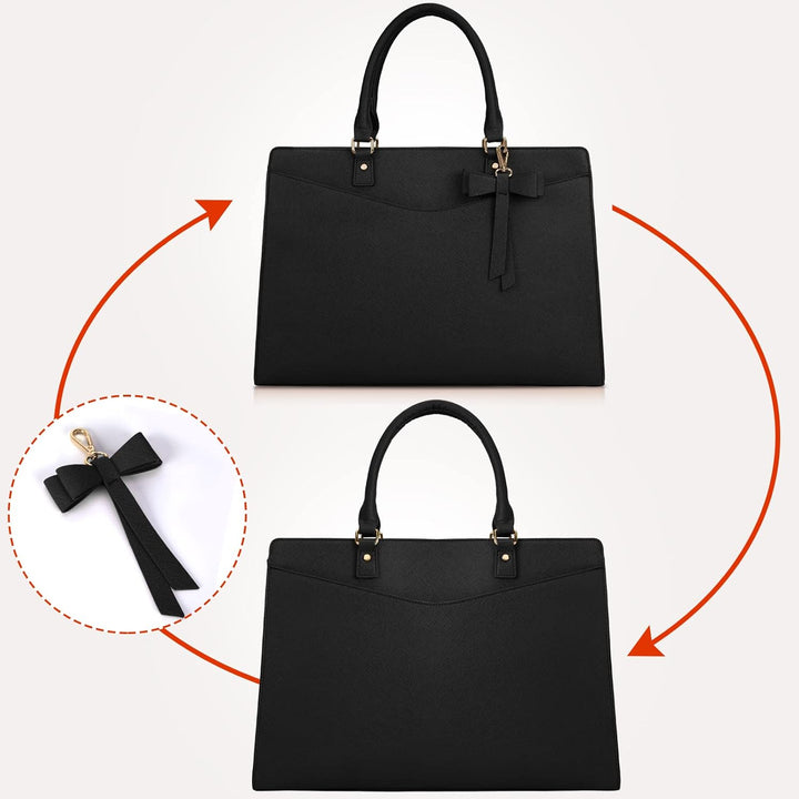Vízálló PU bőr laptop tote táska többzsebes dizájn női számára