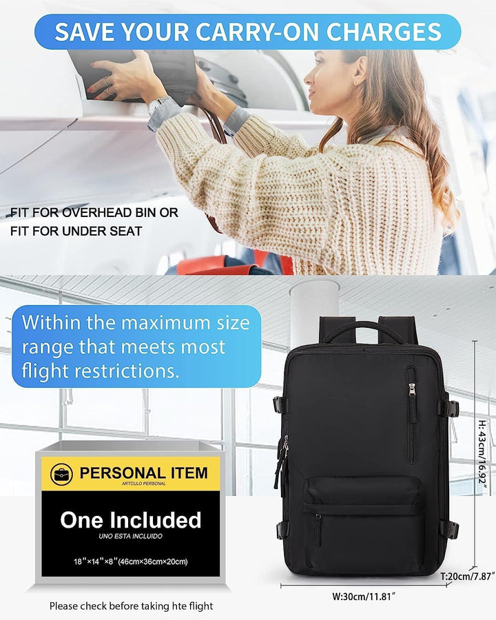 40L Vízálló Utazó Hátizsák Cipőtartóval és USB Porttal – 14” Laptop Méretű